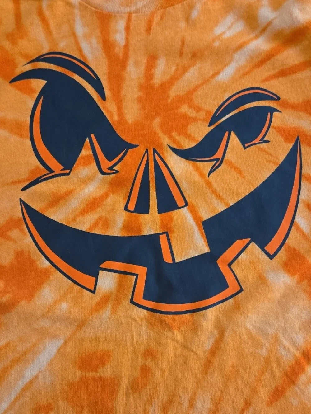 wonder nation Orange Tie-Dye Pumpkin Face Tee